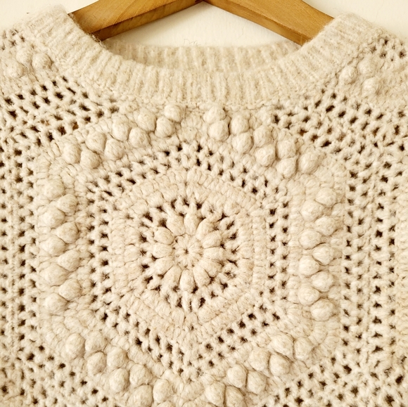 Mango Openwork Knit Sweater Size XS - Picture 6 of 12